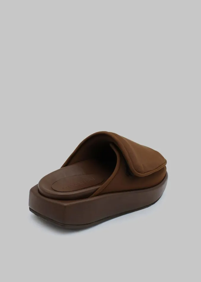 The Frankie Shop Gia Borghini Gia 1 Padded Slides 8211 Coffee Brown Shop Shoes