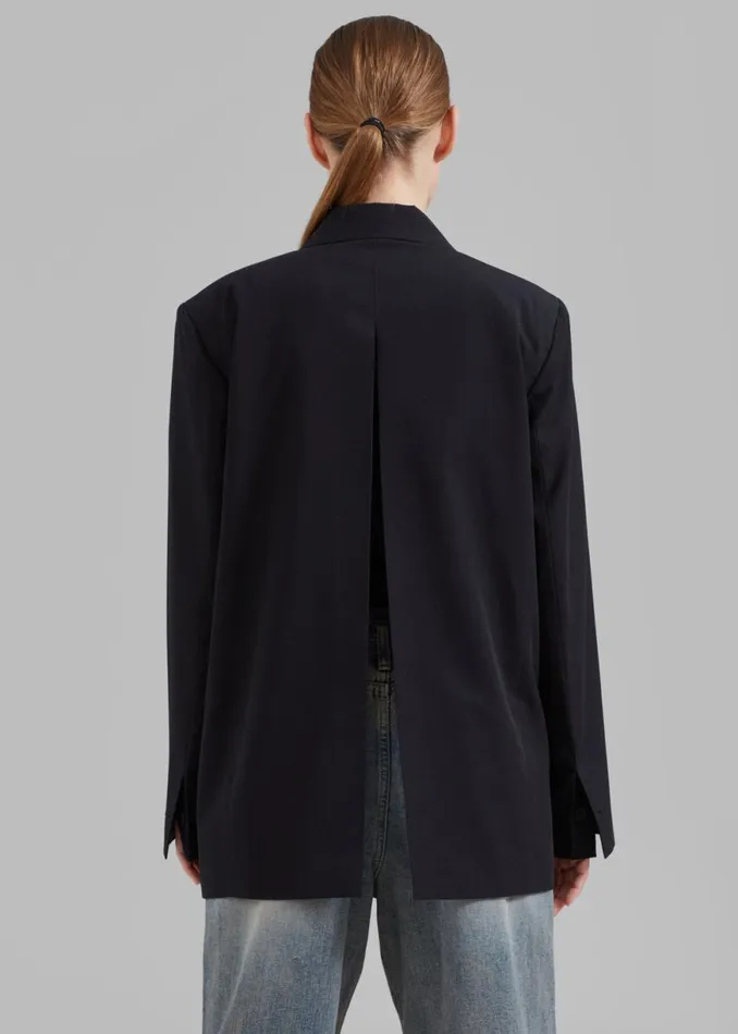 The Frankie Shop Girona Open Back Blazer 8211 Black Shop Outerwear