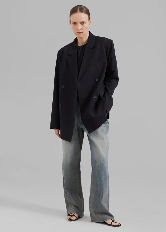 The Frankie Shop Girona Open Back Blazer 8211 Black Shop Outerwear
