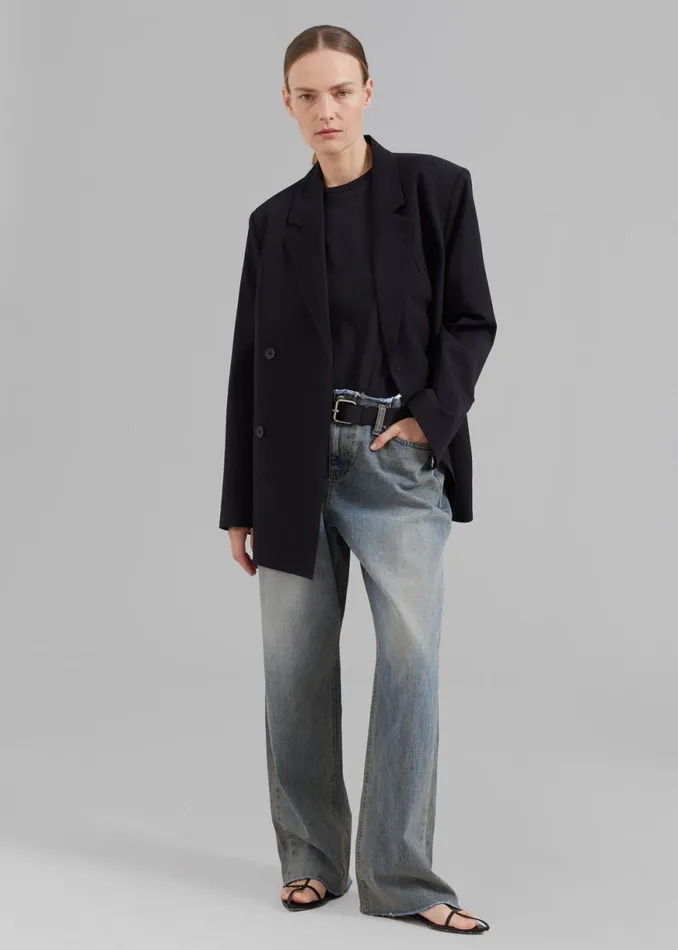 The Frankie Shop Girona Open Back Blazer 8211 Black Shop Outerwear