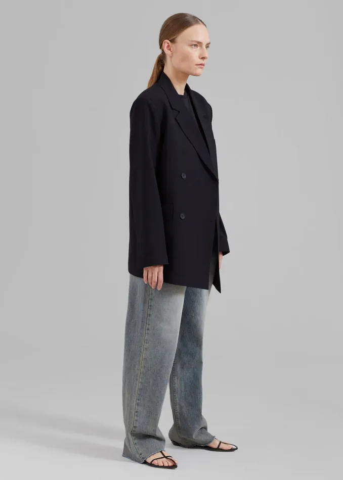 The Frankie Shop Girona Open Back Blazer 8211 Black Shop Outerwear