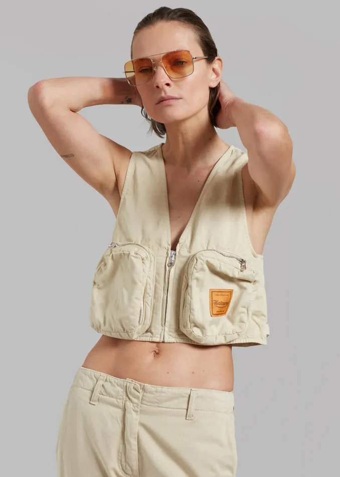 The Frankie Shop Haikure Gwen Vest 8211 Barley Shop Outerwear