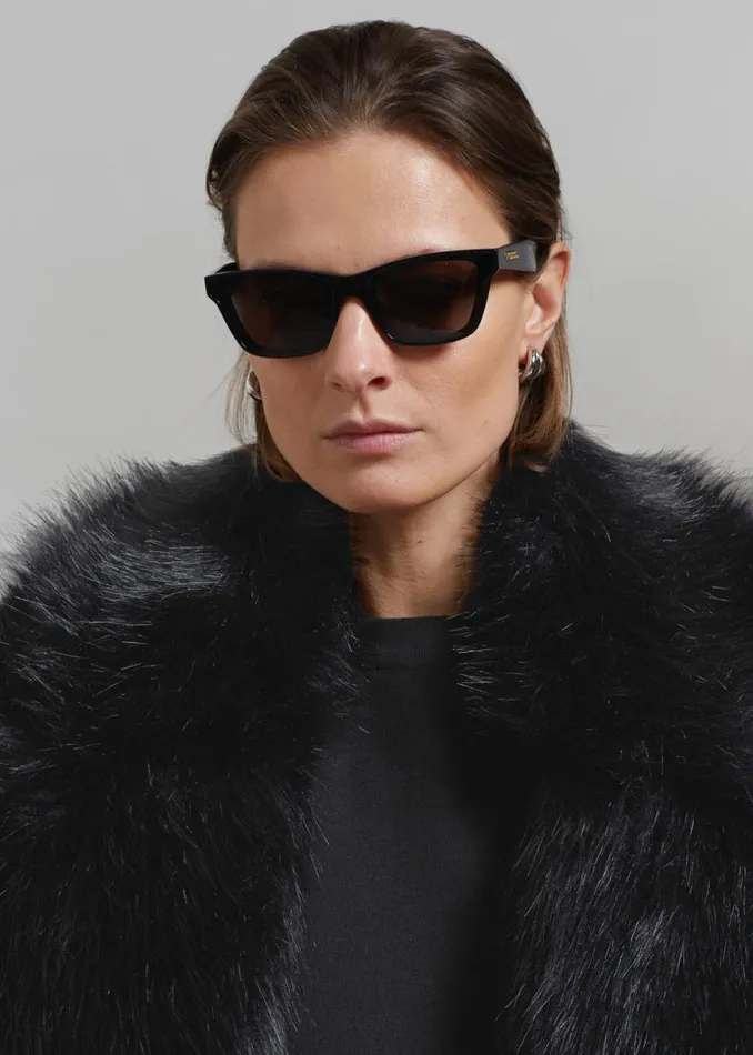 The Frankie Shop Joan Long Faux Fur Coat 8211 Black Shop Clothing