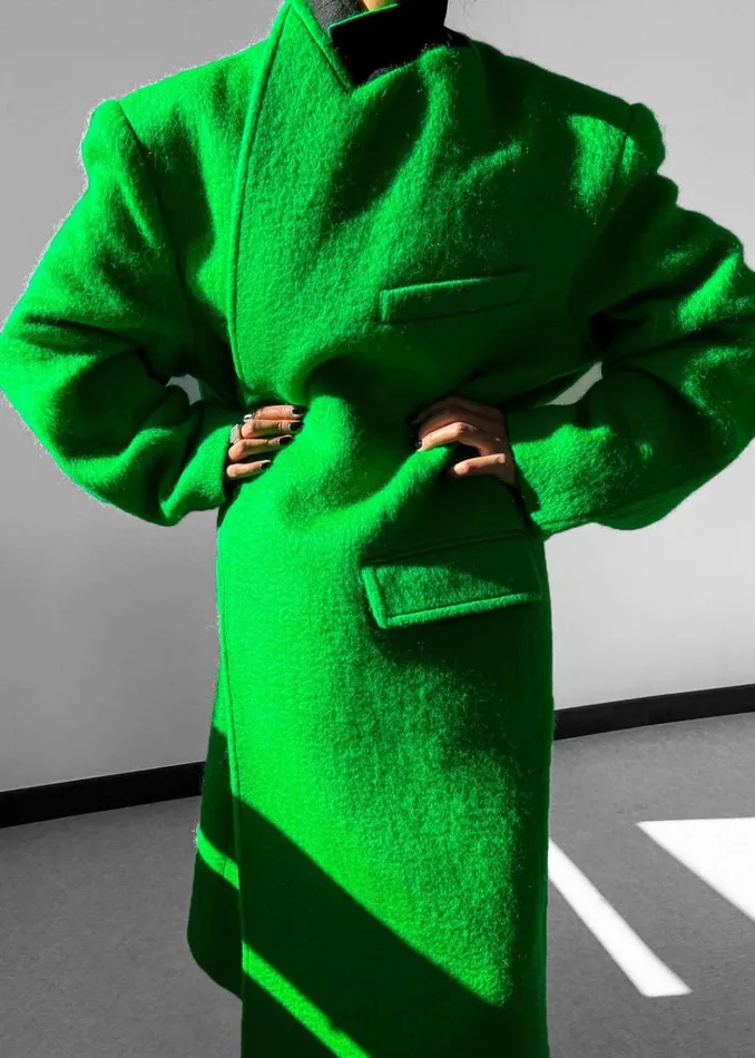 The Frankie Shop John Oversized Coat 8211 Kermit Shop Outerwear