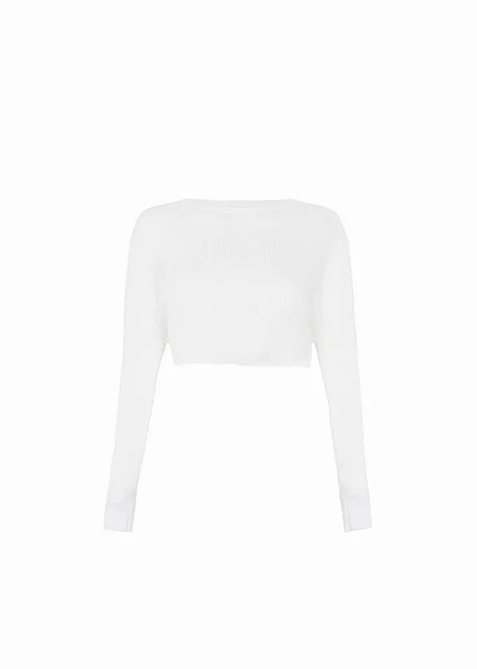 The Frankie Shop Kaz Cropped Knit Top 8211 White Shop Tops