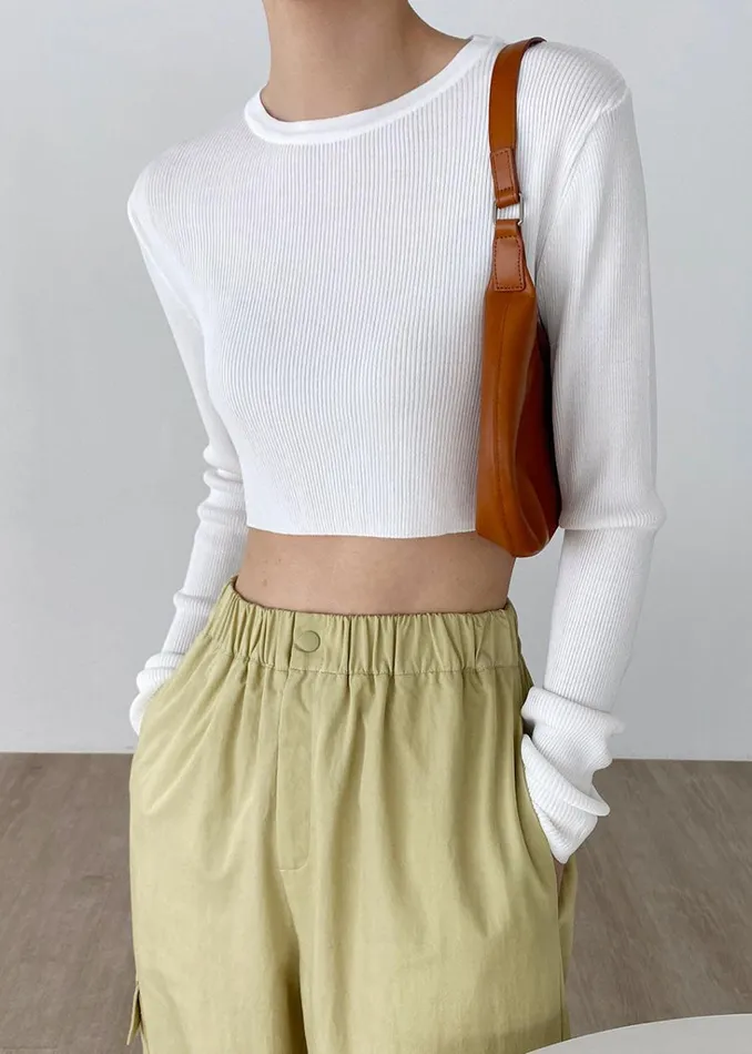 The Frankie Shop Kaz Cropped Knit Top 8211 White Shop Tops