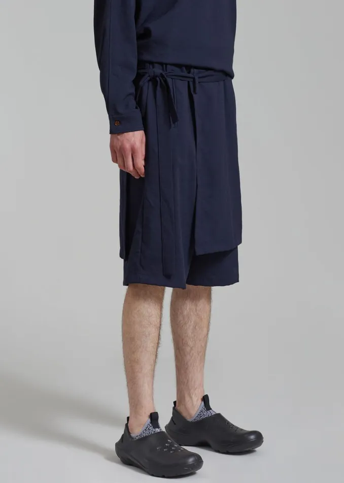 The Frankie Shop Keanu Light Wrap Shorts 8211 Blue Shop Clothing