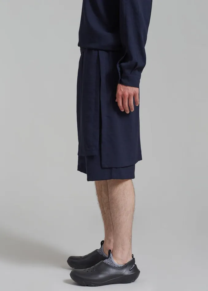 The Frankie Shop Keanu Light Wrap Shorts 8211 Blue Shop Clothing