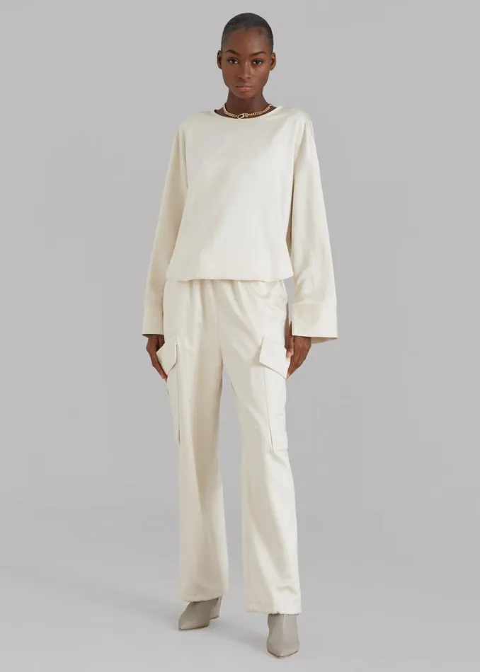 The Frankie Shop Kemp Silky Blouse 8211 Cream Shop Tops