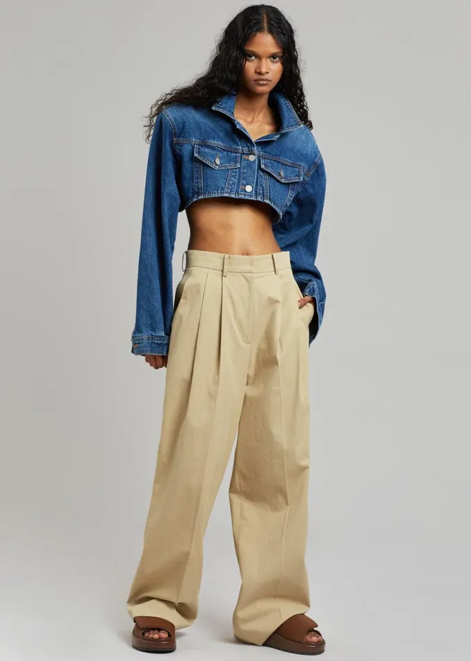 The Frankie Shop Kett Cropped Denim Jacket 8211 Dark Indigo Shop Denim