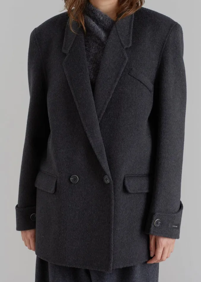 The Frankie Shop Kian Wool Blazer 8211 Charcoal Shop Outerwear