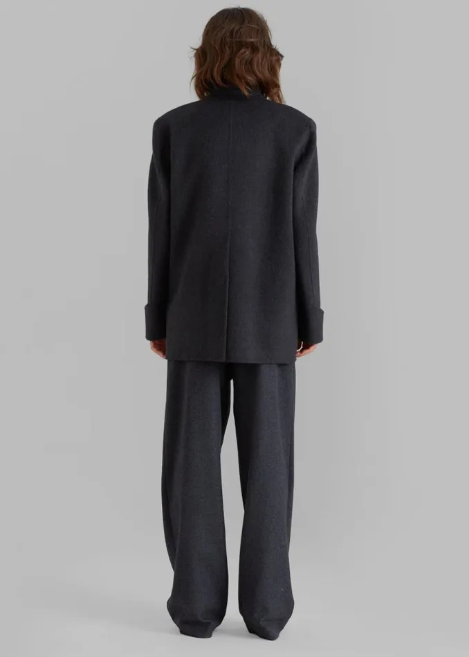The Frankie Shop Kian Wool Blazer 8211 Charcoal Shop Outerwear