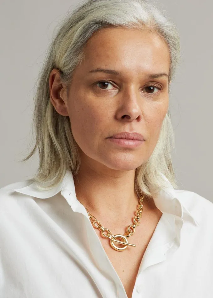 The Frankie Shop Laura Lombardi Portrait Necklace 8211 Gold Shop Accessories