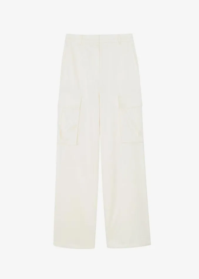 The Frankie Shop Lauren Silky Cargo Pants 8211 Cream Shop Bottoms