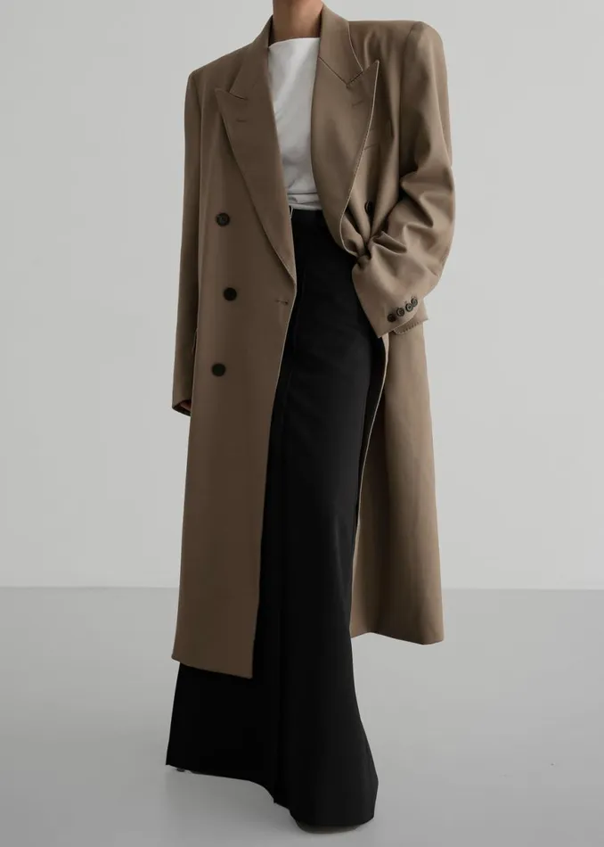 The Frankie Shop London Double Breasted Coat 8211 Taupe Shop Outerwear