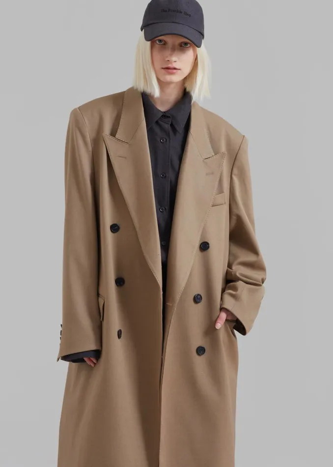The Frankie Shop London Double Breasted Coat 8211 Taupe Shop Outerwear