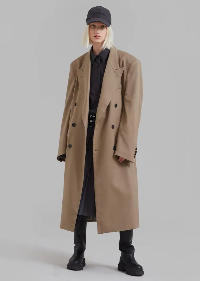 The Frankie Shop London Double Breasted Coat 8211 Taupe Shop Outerwear
