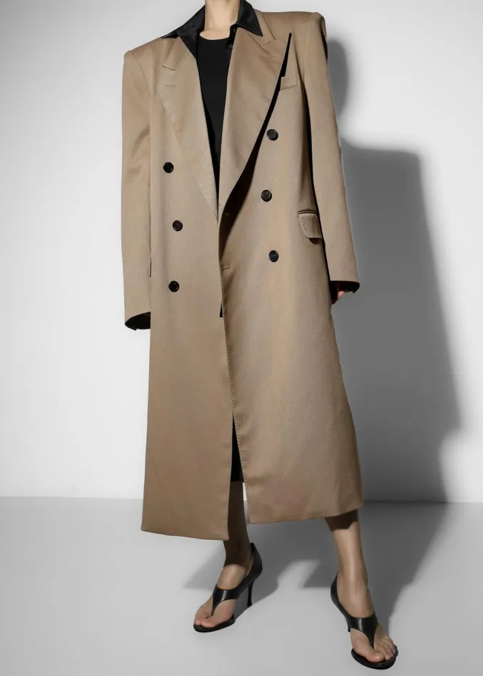 The Frankie Shop London Double Breasted Coat 8211 Taupe Shop Outerwear