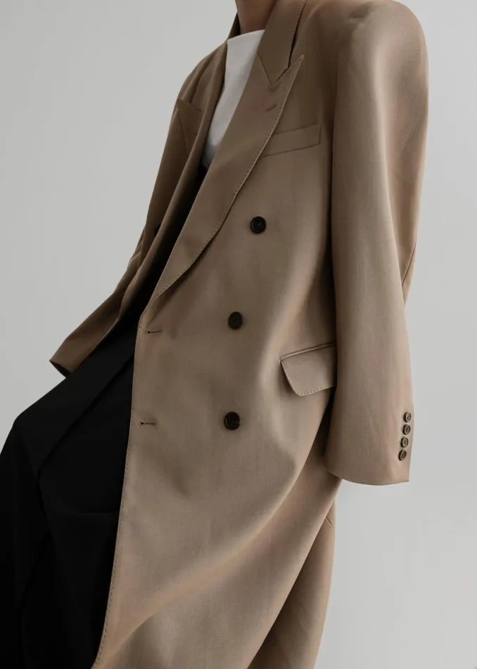 The Frankie Shop London Double Breasted Coat 8211 Taupe Shop Outerwear