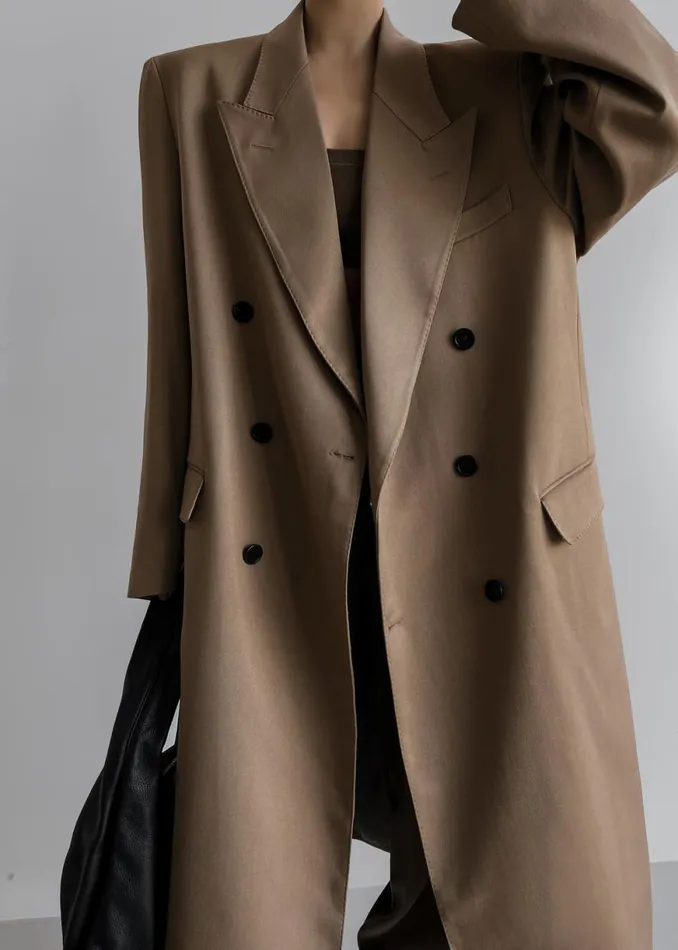 The Frankie Shop London Double Breasted Coat 8211 Taupe Shop Outerwear