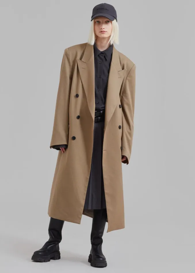 The Frankie Shop London Double Breasted Coat 8211 Taupe Shop Outerwear