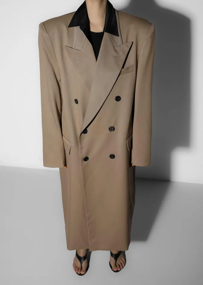 The Frankie Shop London Double Breasted Coat 8211 Taupe Shop Outerwear