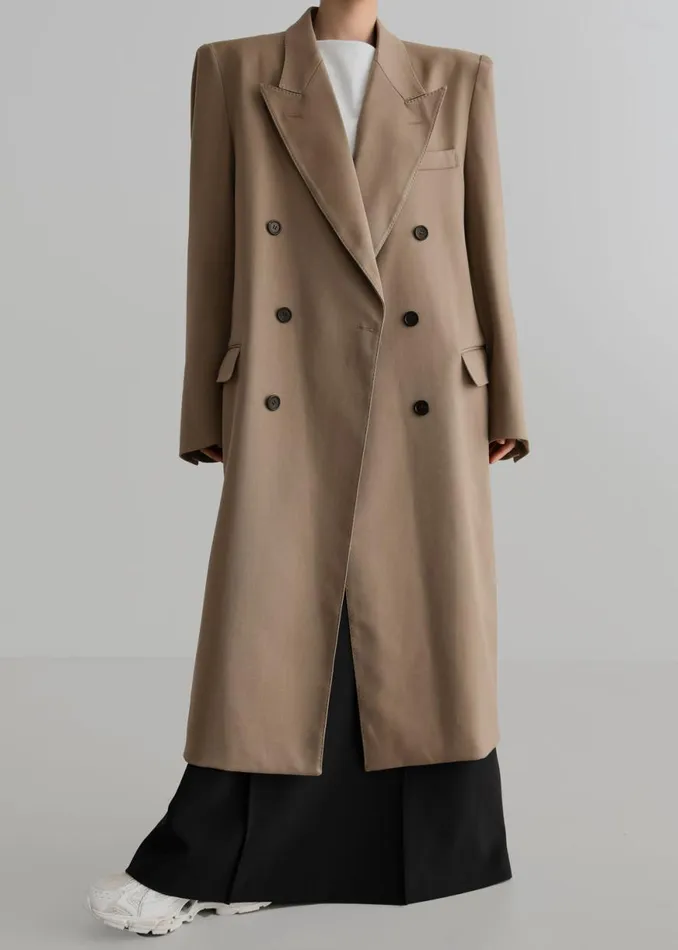 The Frankie Shop London Double Breasted Coat 8211 Taupe Shop Outerwear
