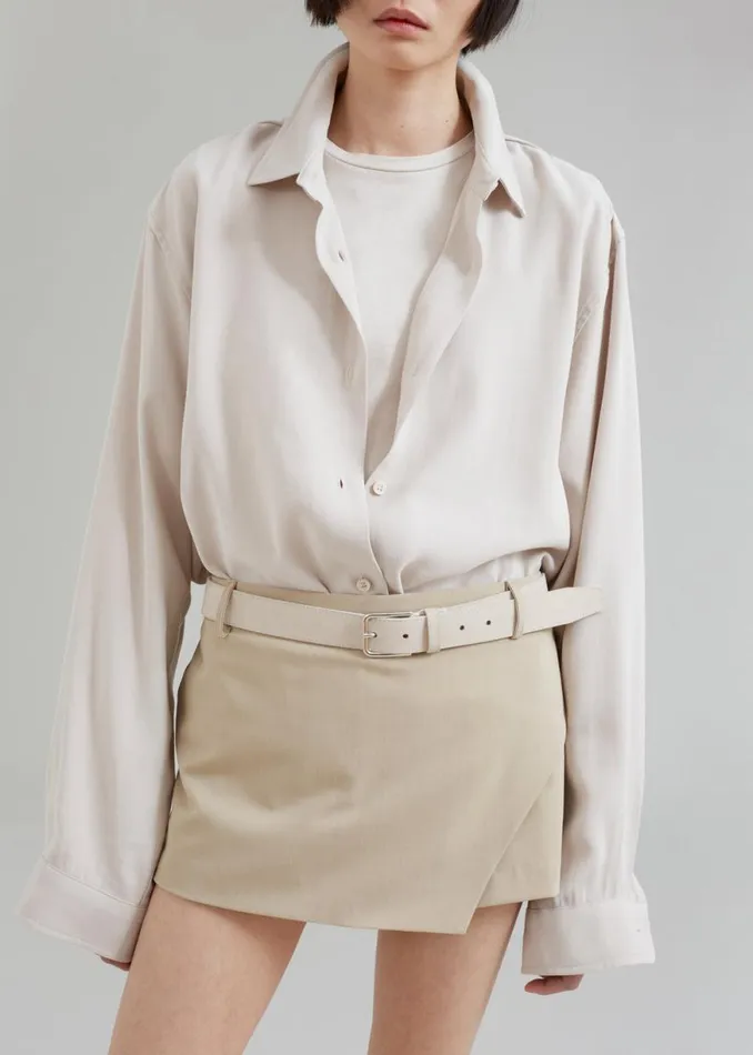 The Frankie Shop Lotta Fluid Shirt 8211 Beige Shop Tops