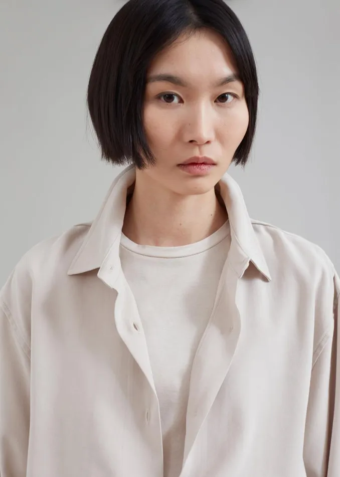 The Frankie Shop Lotta Fluid Shirt 8211 Beige Shop Tops