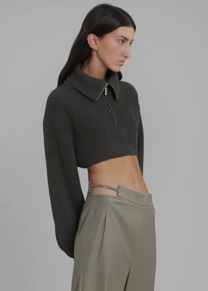The Frankie Shop Louise Cut Out Trousers 8211 Olive Shop Bottoms