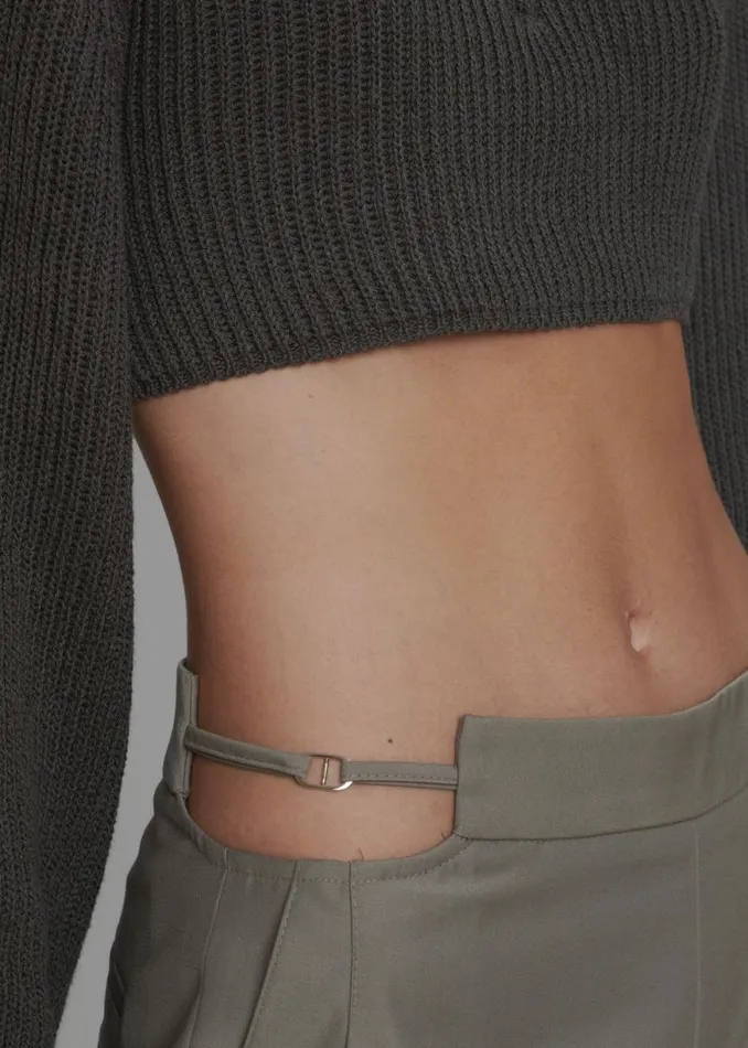 The Frankie Shop Louise Cut Out Trousers 8211 Olive Shop Bottoms
