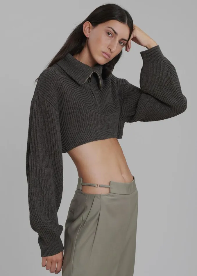 The Frankie Shop Louise Cut Out Trousers 8211 Olive Shop Bottoms