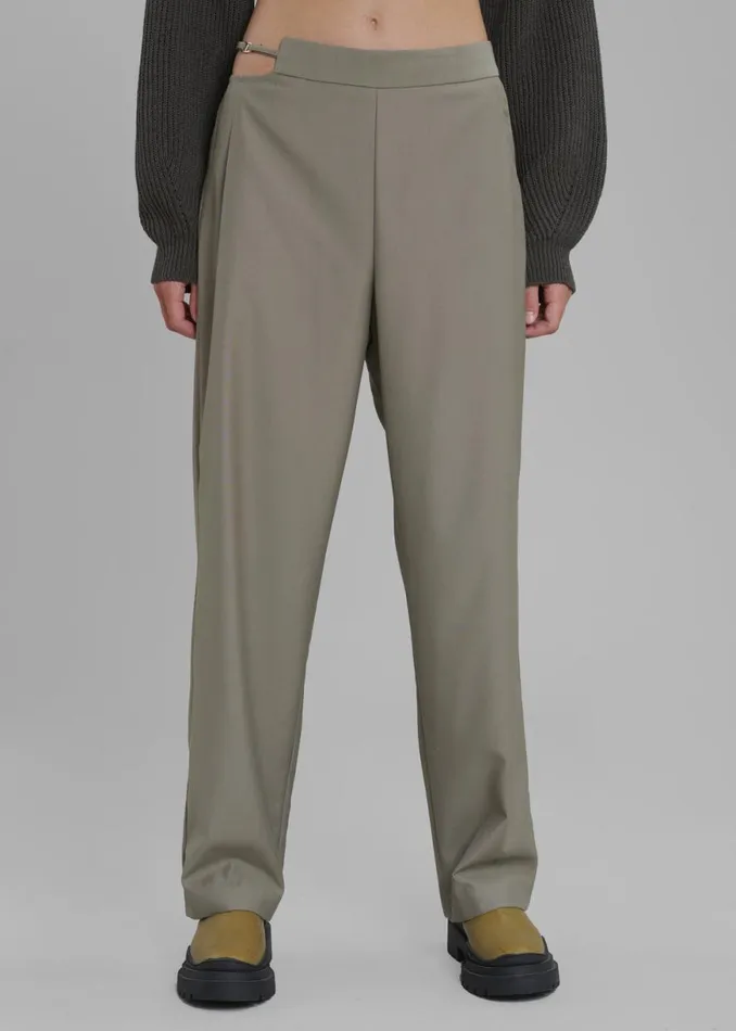 The Frankie Shop Louise Cut Out Trousers 8211 Olive Shop Bottoms