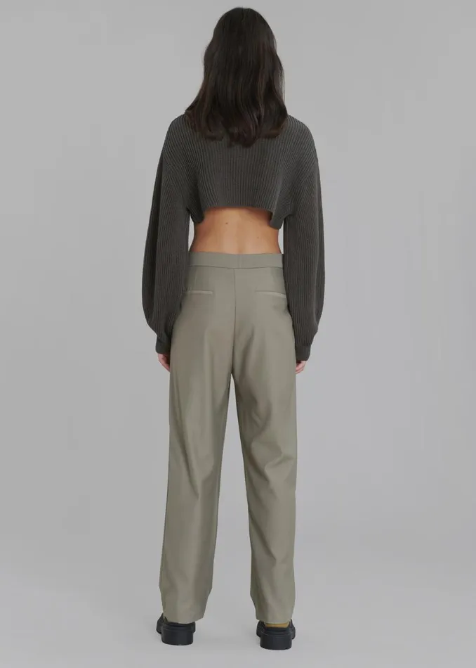 The Frankie Shop Louise Cut Out Trousers 8211 Olive Shop Bottoms
