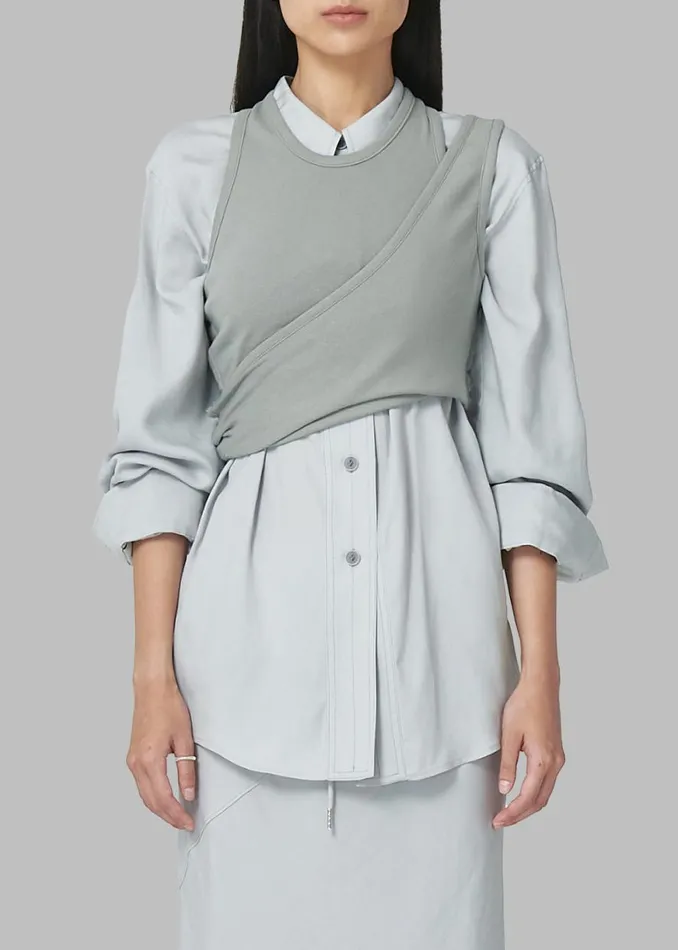The Frankie Shop Low Classic Hole Point Top 8211 Light Khaki Shop Tops