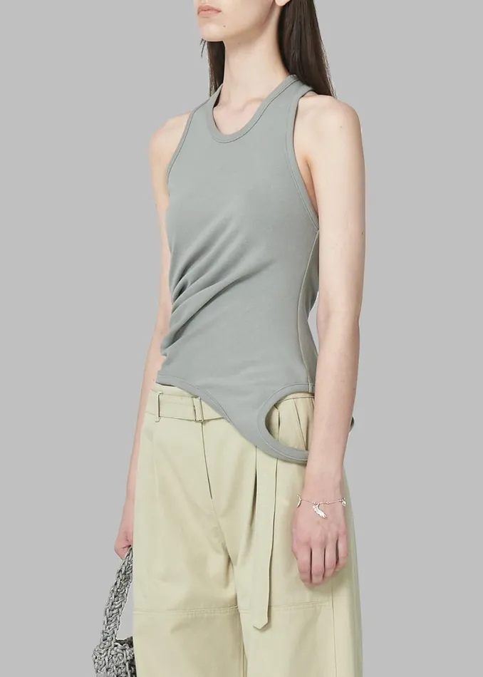 The Frankie Shop Low Classic Hole Point Top 8211 Light Khaki Shop Tops