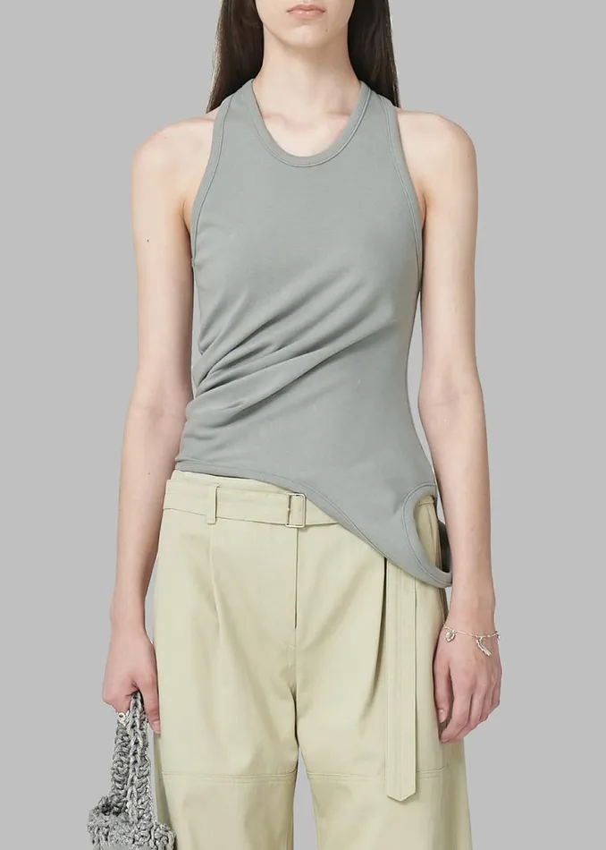 The Frankie Shop Low Classic Hole Point Top 8211 Light Khaki Shop Tops