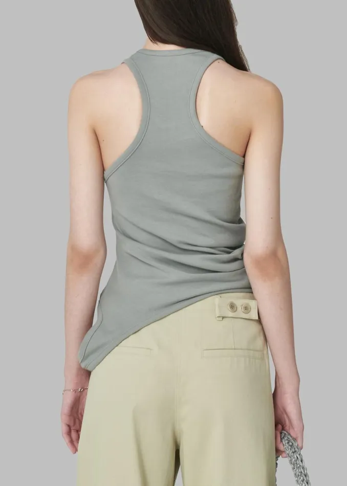 The Frankie Shop Low Classic Hole Point Top 8211 Light Khaki Shop Tops