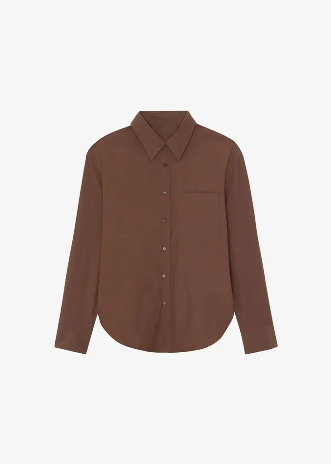 The Frankie Shop Lui Organic Cotton Shirt 8211 Chocolate Shop Tops