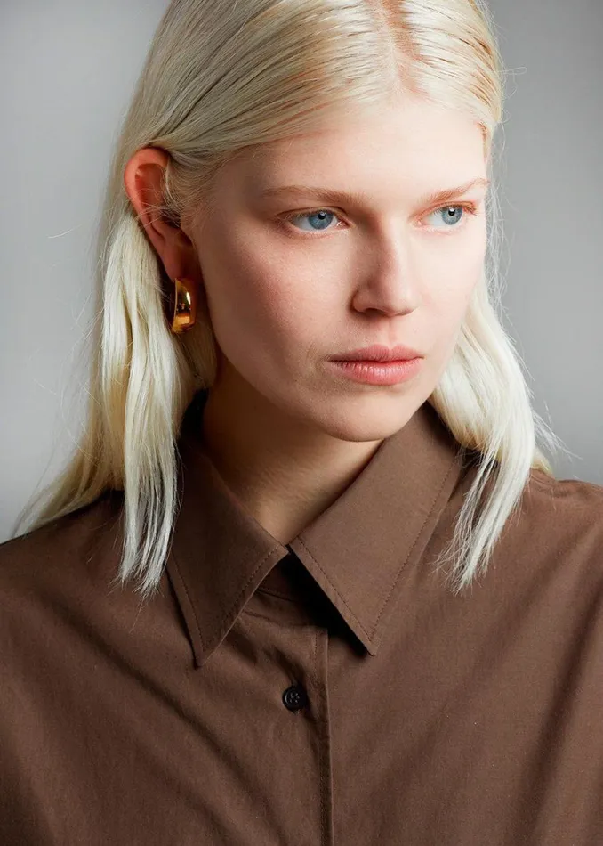 The Frankie Shop Lui Organic Cotton Shirt 8211 Chocolate Shop Tops