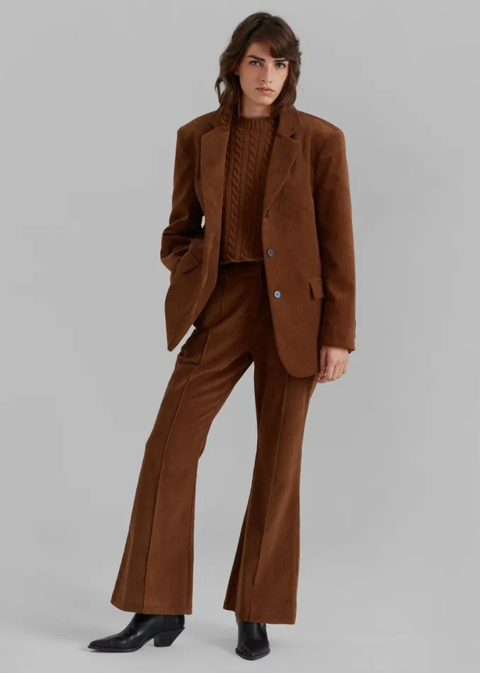 The Frankie Shop Lydian Corduroy Flare Pants 8211 Brown Shop Bottoms