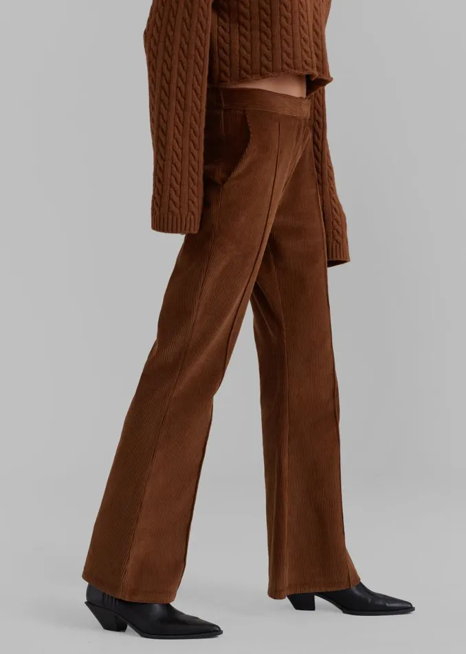 The Frankie Shop Lydian Corduroy Flare Pants 8211 Brown Shop Bottoms