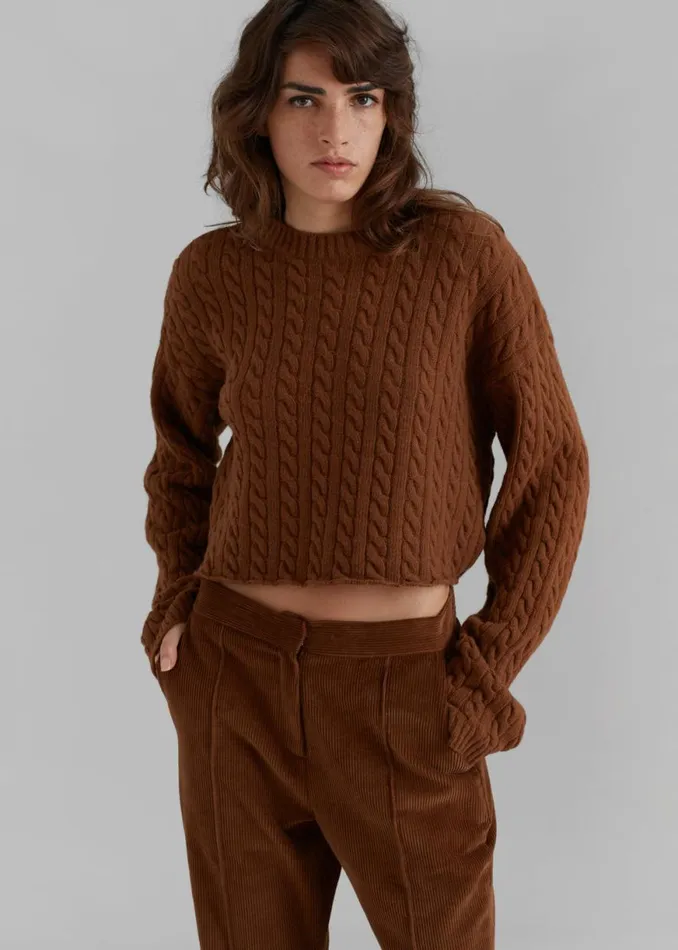 The Frankie Shop Lydian Corduroy Flare Pants 8211 Brown Shop Bottoms