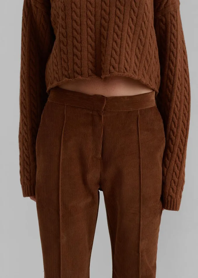 The Frankie Shop Lydian Corduroy Flare Pants 8211 Brown Shop Bottoms