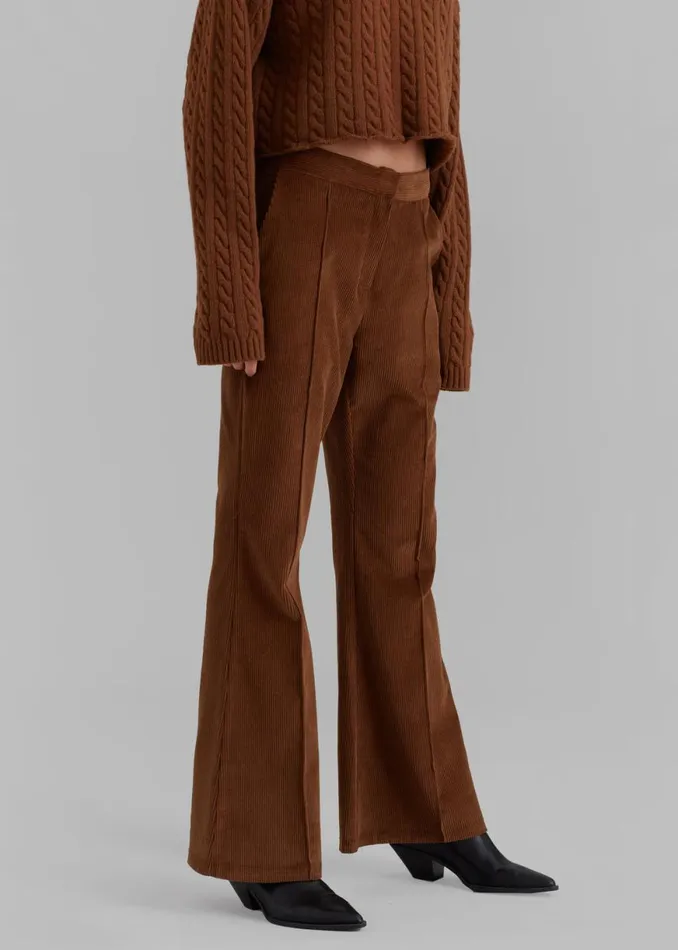 The Frankie Shop Lydian Corduroy Flare Pants 8211 Brown Shop Bottoms