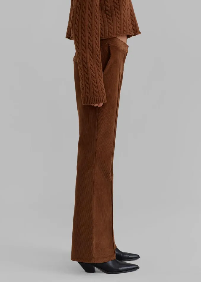 The Frankie Shop Lydian Corduroy Flare Pants 8211 Brown Shop Bottoms
