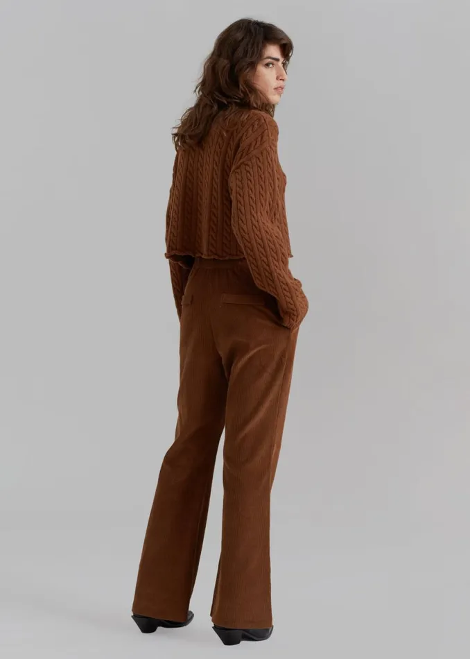 The Frankie Shop Lydian Corduroy Flare Pants 8211 Brown Shop Bottoms