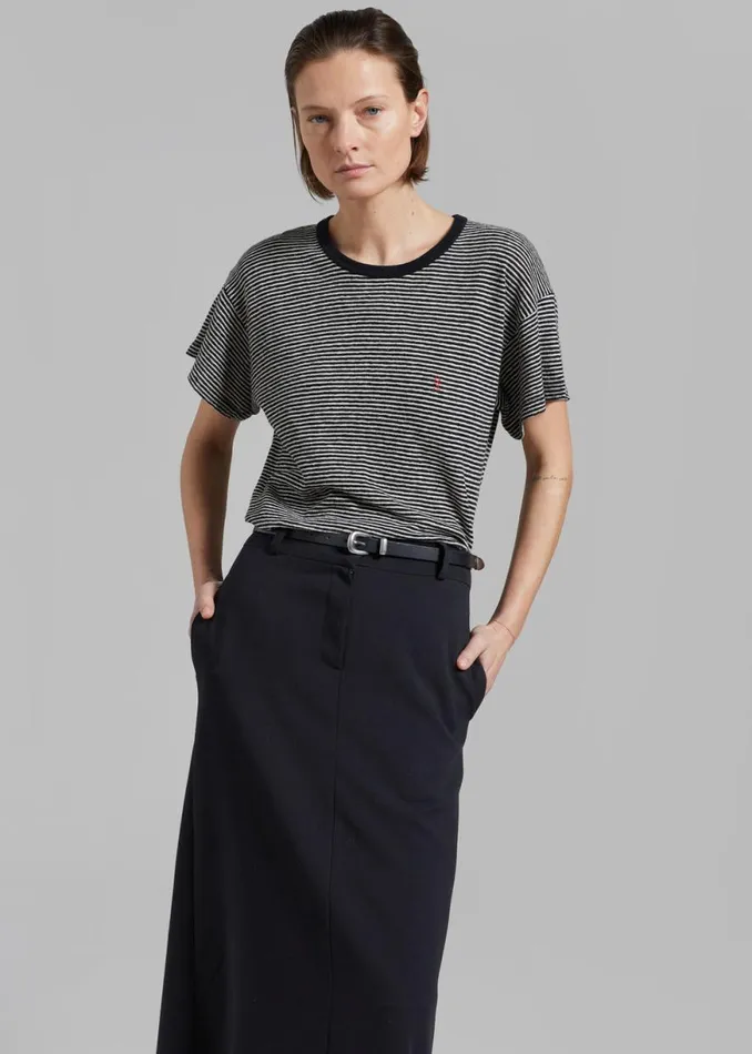 The Frankie Shop Malvo Long Pencil Skirt 8211 Black Shop Bottoms