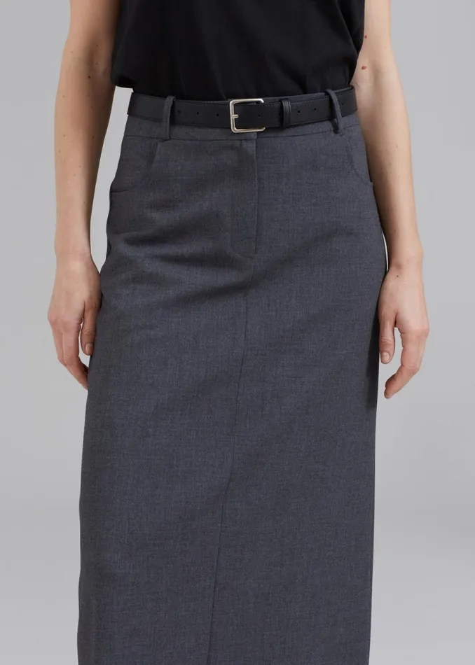 The Frankie Shop Malvo Long Pencil Skirt 8211 Charcoal Shop Bottoms