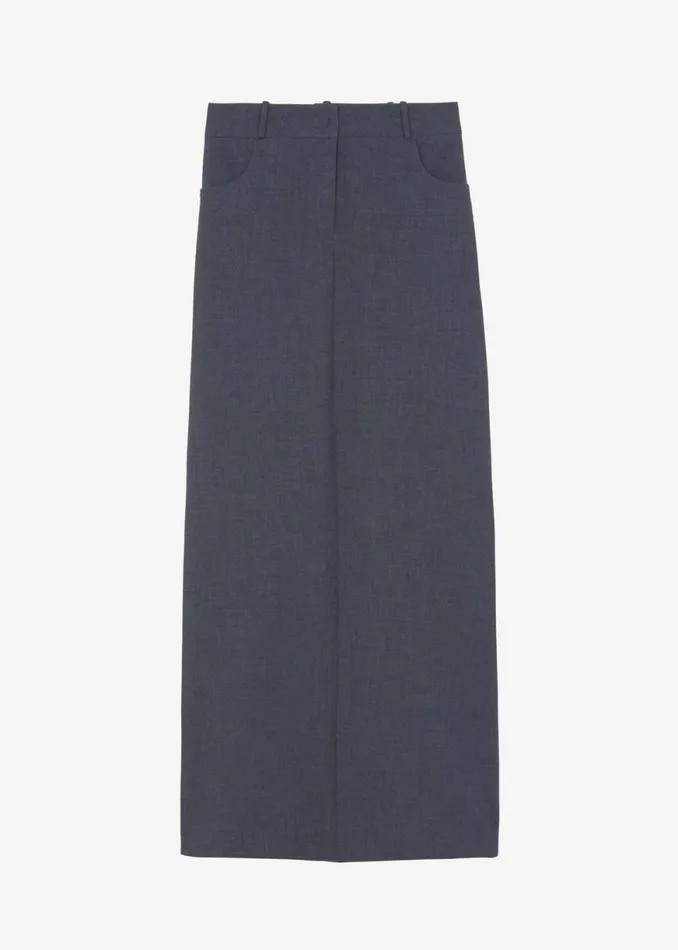 The Frankie Shop Malvo Long Pencil Skirt 8211 Charcoal Shop Bottoms